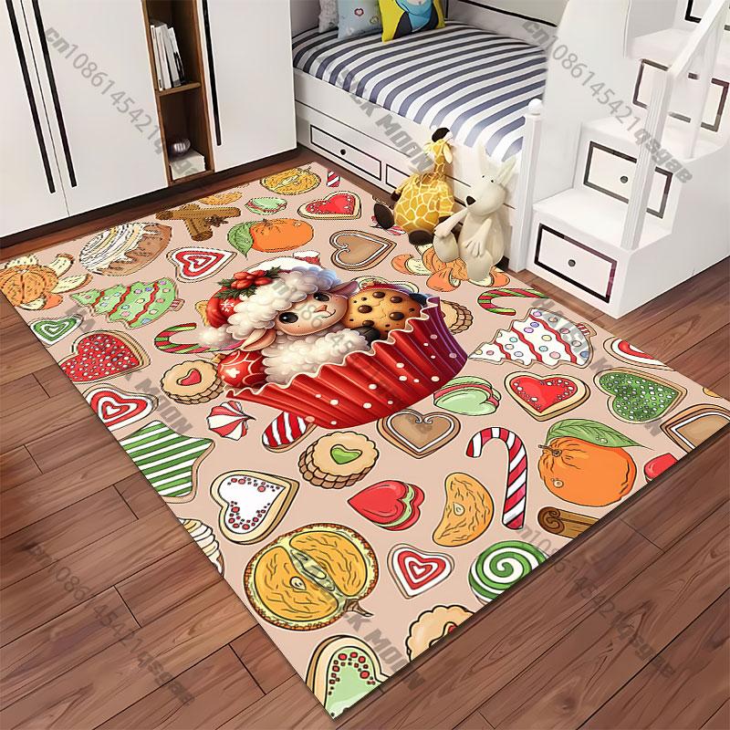 Festive treats holiday theme carpet Yoga living room room decor children's crawling mat doormat area rug games mat