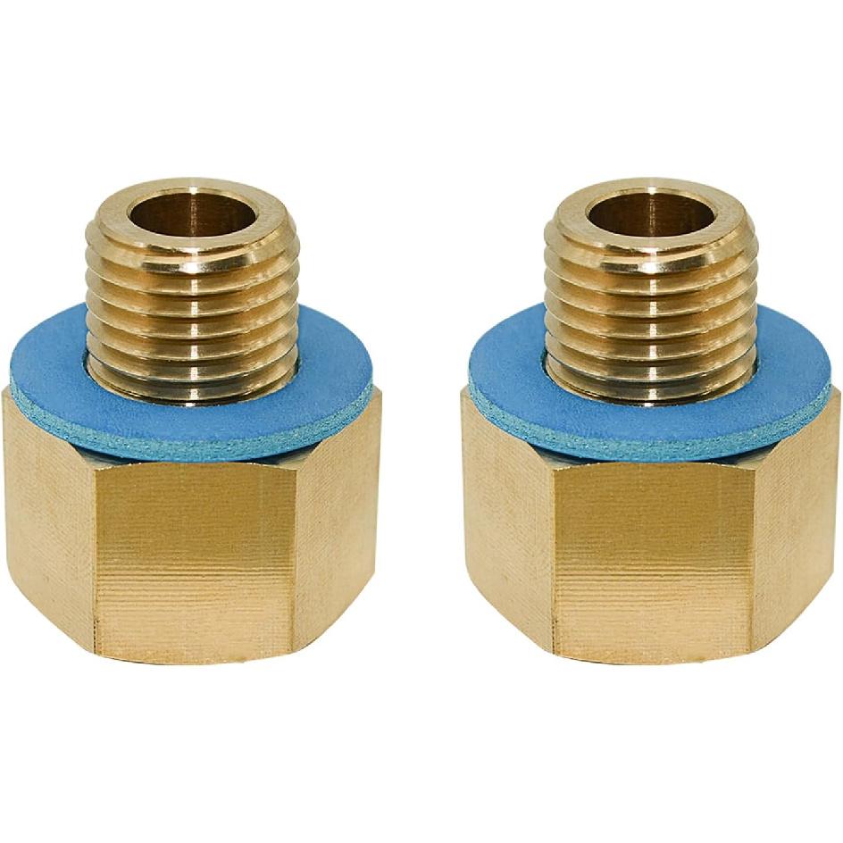 2Pcs ADP-106 Adapter with Gasket for F106 Series Quick Oil Drain Valve | M14-1.5, Brass