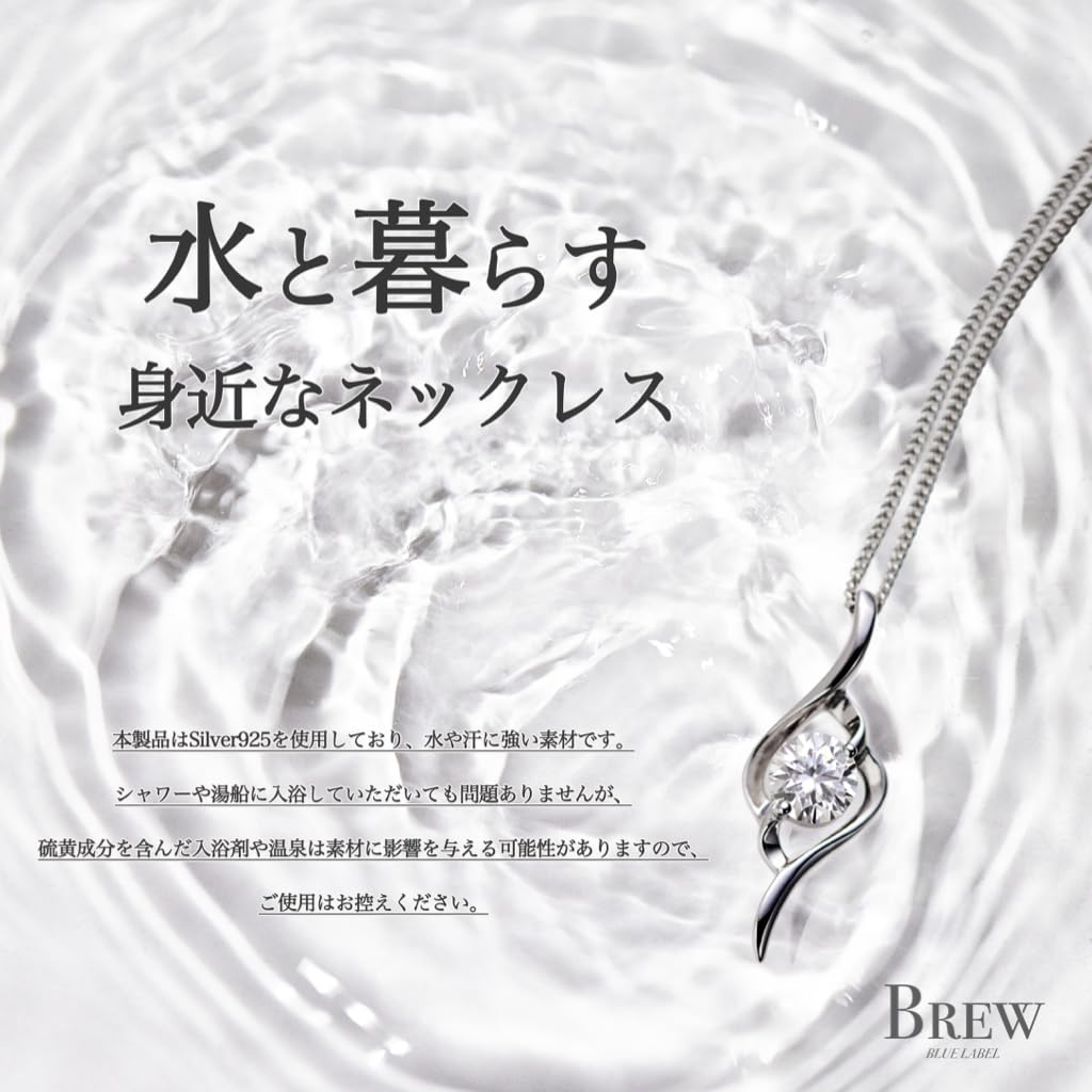 Necklace Jewelry Simple Metal Hypoallergenic Present Birthday Cute BOX Pouch Included [BREW] Women's