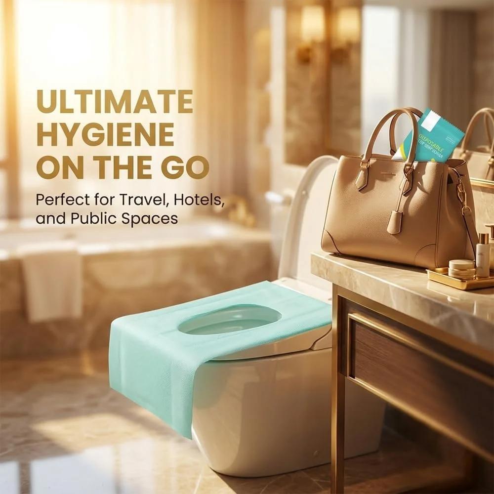 Disposable Toilet Seat Covers XL, Waterproof Individually Wrapped Travel Covers for Adults Kids Public Restroom Airplane Camping Potty Training