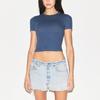 SKIMS Cotton Rib T-Shirt Solid Color Versatile Simple Slim Fit Round Neck Short Sleeve Women Tops AP-TSH-0815-HRB