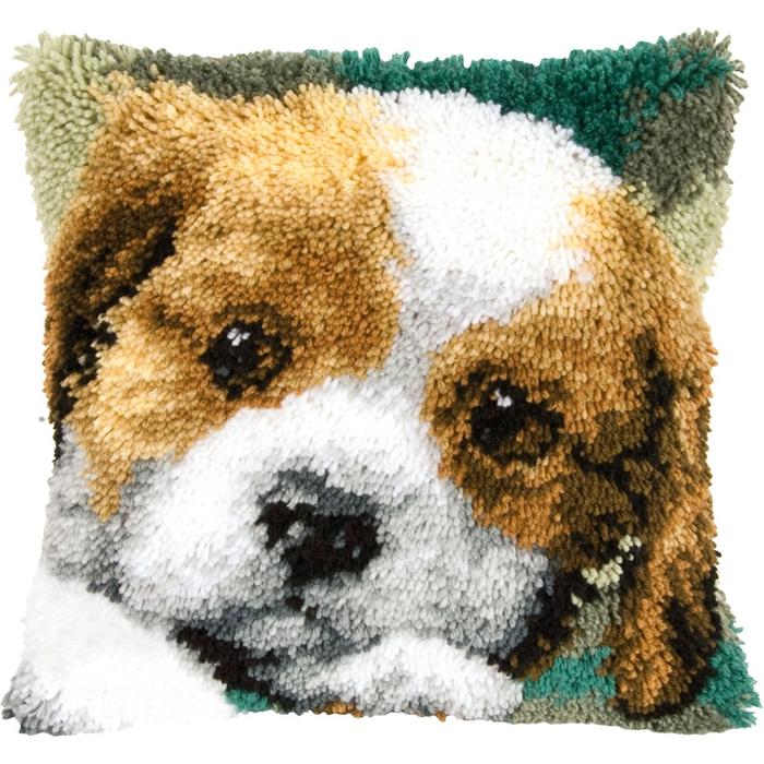 Cute Animal Latch Hook Pillow Smyrna Package Hooks Hand Knitted Dog Embroidered Pillow Carpet Embroidery Set Latch Hook Rug Kits