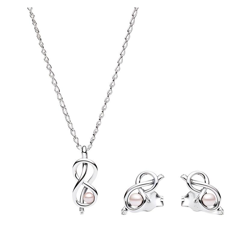 Pandora Logo Design Necklace Unisex Couple Style Silver ZT3130-1 серебряный
