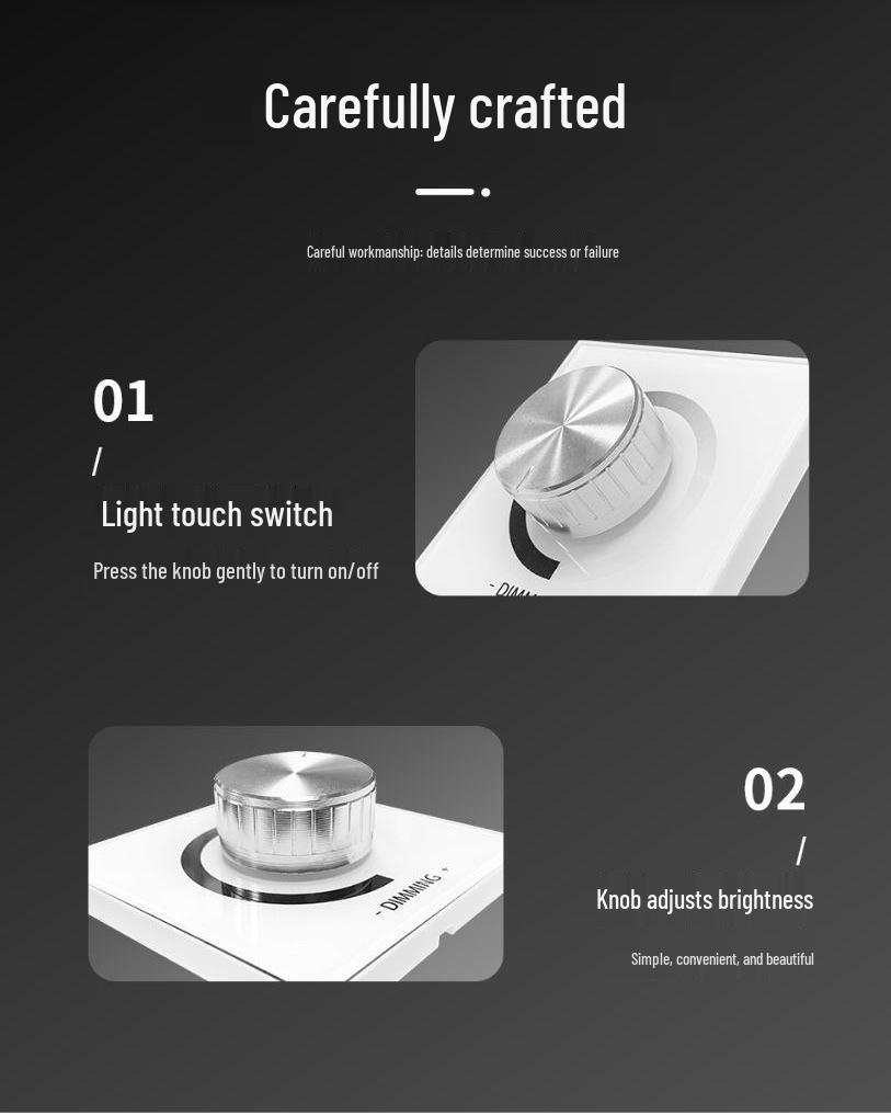 86 Knob LED Dimmer Panel: 12V Low Voltage Glass Controller for Strip Lighting