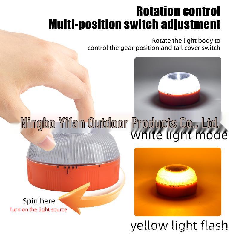 Multi-Purpose Magnetic Traffic and Work Light - White & Yellow, Rechargeable Emergency Car Light