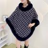 Korean-Style Women's Fur Collar Cashmere Cape: Autumn/Winter Knit Pullover Sweater Shawl