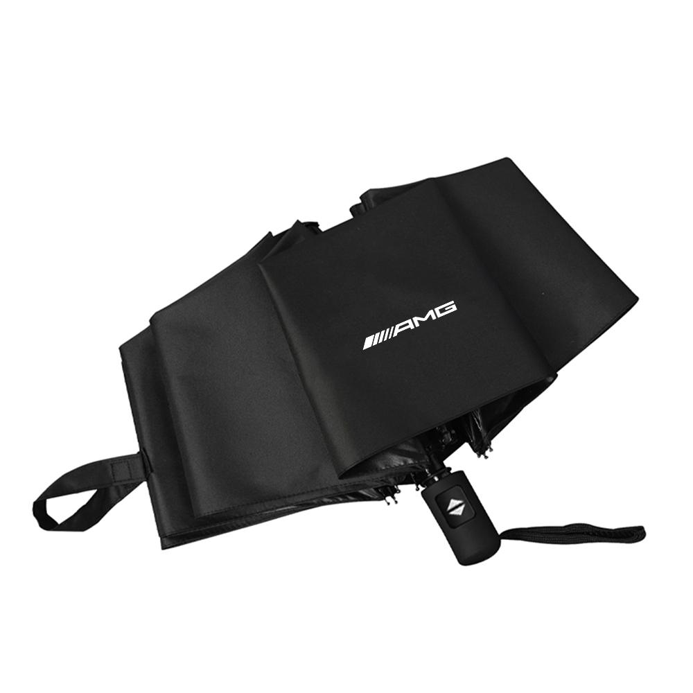 1pc Car Logo Umbrella Rain Women Men Automatic Wind Resistant Rainproof Snow Blocking Outdoor Portable Parasol For Benz AMG ZF2