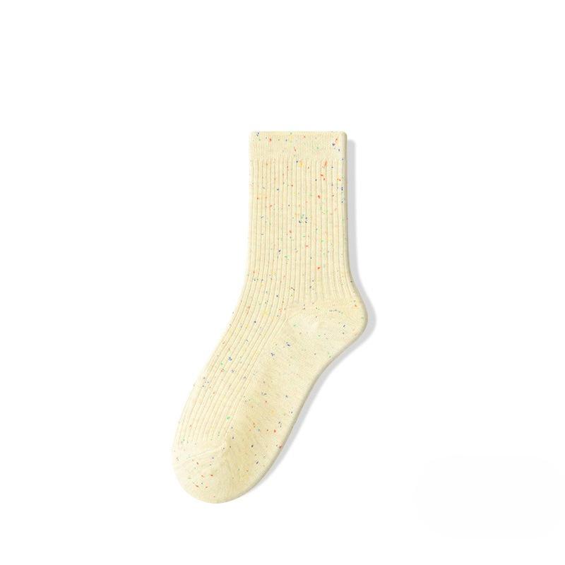 Damen Frühling und Herbst Reine Baumwolle Punktgarn Nahtlose Schlauchfrotteesocken
