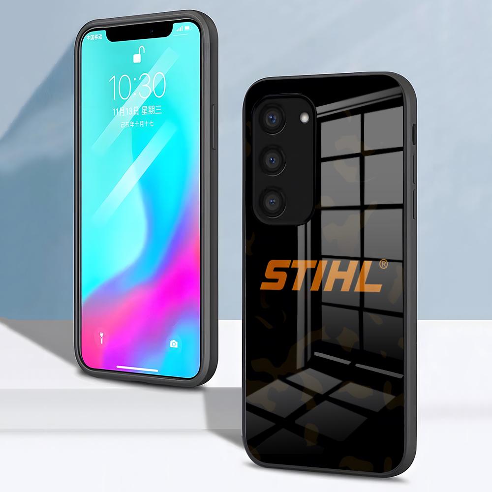 Funda de Teléfono con Logo de Motosierra S-STIHLs Para Samsung S26 S25 S24 FE S23 S22 S21 Plus S20 Ultra Note20Ultra Cubierta de Cristal Negro