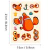 6 Sheets/Pack Marine Life Puzzle Face Change Sticker Starfish Shark Cute Cartoon Fun Diy Collage