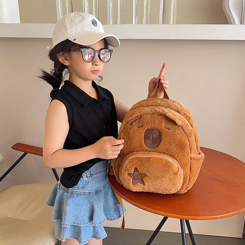 1ks Kawaii kapybara plyšový batoh pro ženy všestranný kreslený vtipný Capibala crossbody taška s velkou kapacitou tote taška