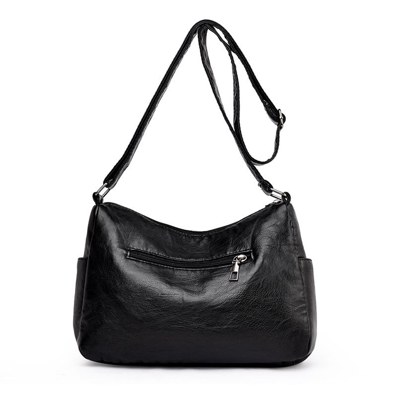 Large Capacity Multi-layer Women's Bag Middle-aged Mother's Bag Soft Leather Crossbody Bag