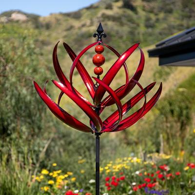 Tuin Tuin Wind Spinners Grote Buiten Metalen Wind Spinners Sculpturen, Gazon Tuin Kunst Tuin Decor (Bourgondische Lotus)