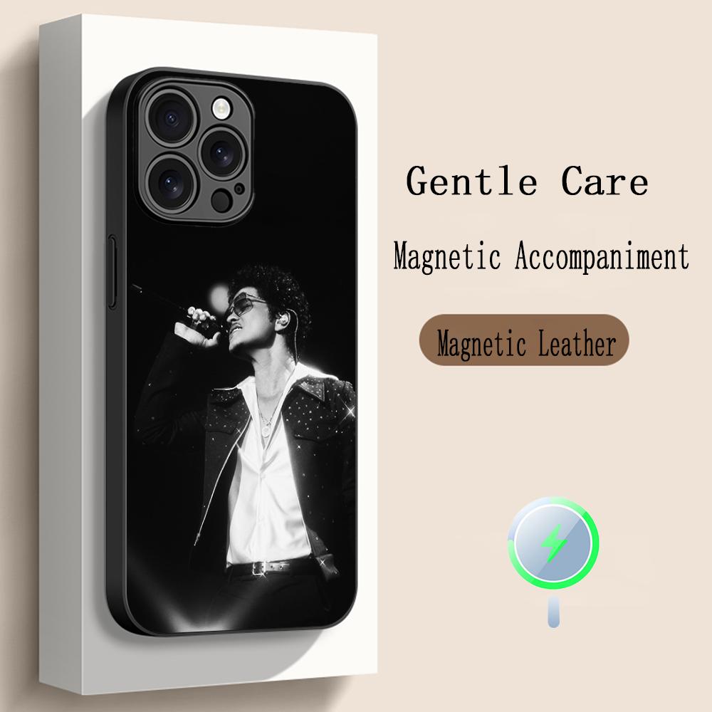 Bru-no Cool Singer Fashion Design Phone Case For iPhone 17 16 15 14 13 12 Plus Pro Max High-end Luxury Magsafe Sheepskin