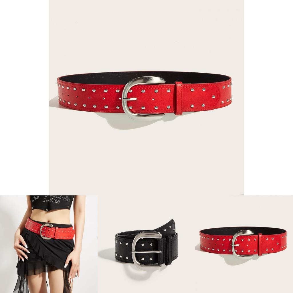 Alternative Style Leather Waist Belt With Metal Pin Buckle For Daily Wear