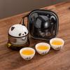 Creative Panda Travel Tea Set One Pot Three Cups Ceramic Kuaike Cup Gift Corporate Business Companion
