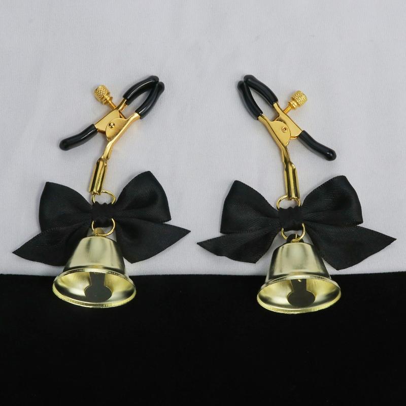 1Pairs Sexy Bow Adjustable Nipple Clamp Breast Small Bell Adult Teasing Sex Toys For Couples