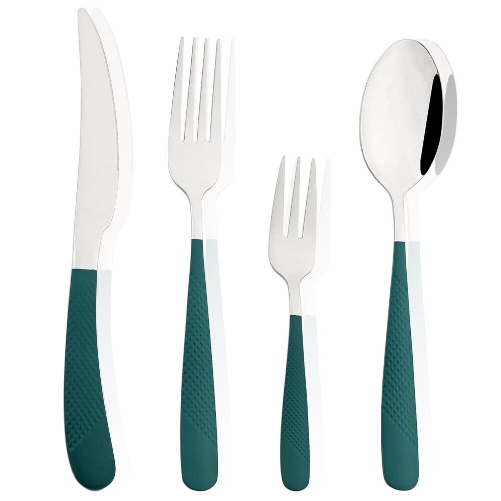 1/2/4/6Set Cutlery Stainless Steel Kitchen Black Gold Dinnerware Luxury Silverware Set Knife Cake Fork Spoon Flatware Set