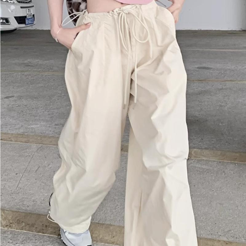 Letní Vintage Y2k Cargo Kalhoty Ženy Kapsy High Street Fashion Baggy Kalhoty Dámský korejský styl Ležérní široké kalhoty 2023 Novinka