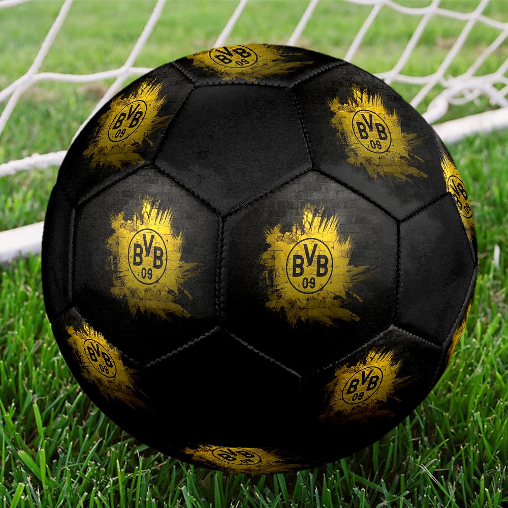 Pallone da Calcio Borussia Dortmund, colorato, adatto a tutte le età, cucito a macchina, materiale PVC, qualità da competizione, resistente e ad alto rimbalzo