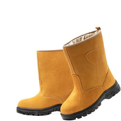 Winter Samt Arbeitsschuhe Flip Pelz High-Top Stiefel Stahl Baotou Sicherheitsschuhe