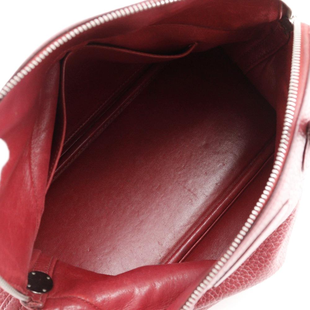 HERMES Bolide31 Handbag 2WAYShoulder Red/Silver Hardware Ardenne Women Used