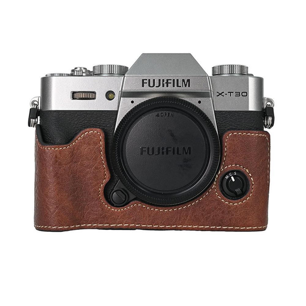 XT30 PU Leder Kamera Halbtasche Für Fujifilm XT30 XT30II XT20 XT10 Fuji X-T30 II X-T20 X-T10 Bodenöffnung Magnetabdeckung