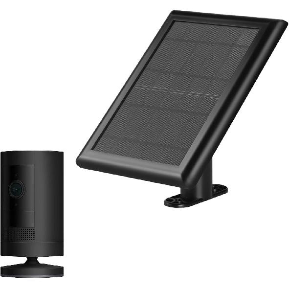 Solar Panel for Ring Spotlight &Stick Up Outdoor Cam Battery, 5W Portable Solar Charger Compatible with Ring Security Camera Battery Replacement.