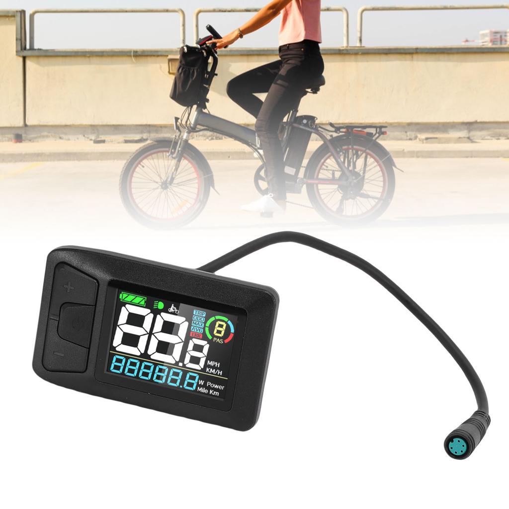 Display-Messgerät passend für BAFANG BBS01 BBS02B G340 G320 M300 M400 M620 Mittelmotoren LCD Farbdisplay Bedienfeld mit wasserdichtem Stecker