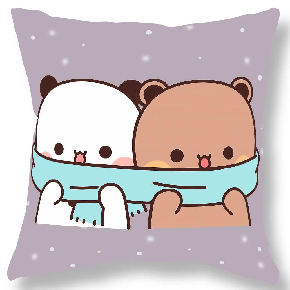 Niedlicher Bären-Print Kissenbezug Geschenk Kawaii Cartoon Animation Wohnzimmer Sofa Kissenbezug Zuhause Schlafzimmer Raum Dekoration