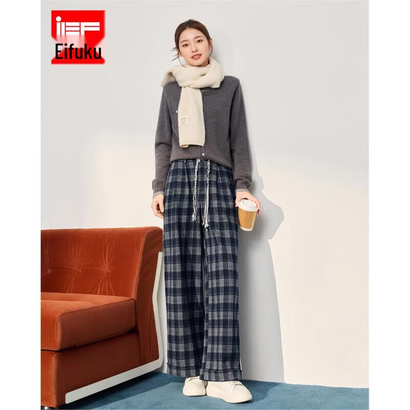 

Женские укороченные брюки прямого кроя в клетку в стиле ретро IEF L