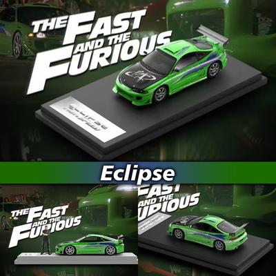 FS In Stock 1:64 Robocar Eclipse D30 FNF Green Diecast Diorama Car Model Collection Miniature Fast Speed