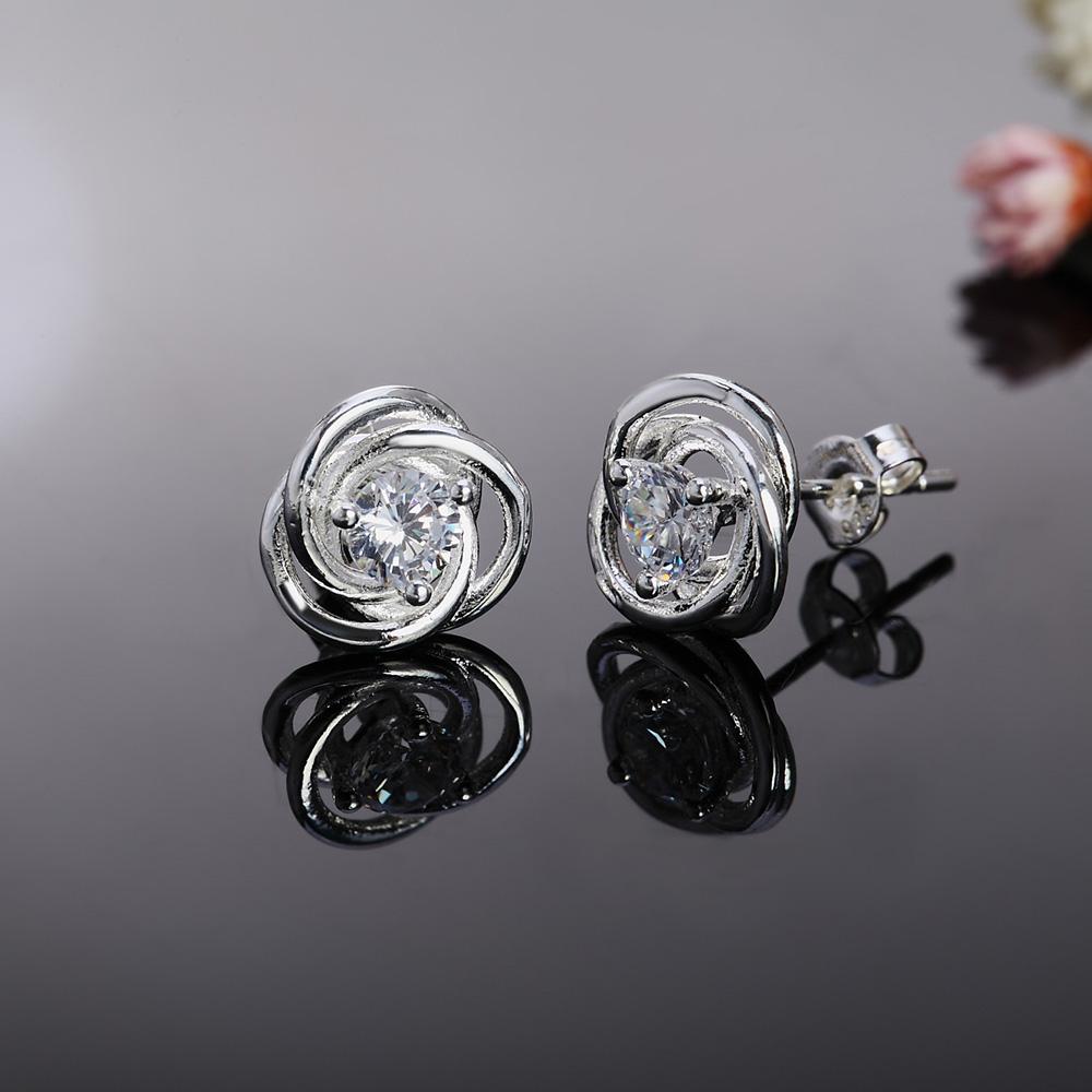Hochzeit Party 925 Sterling Silber Ohrringe Für Frauen Street Fashion Schmuck Geburtstag Geschenk Glänzende Zirkon Ohr Studs