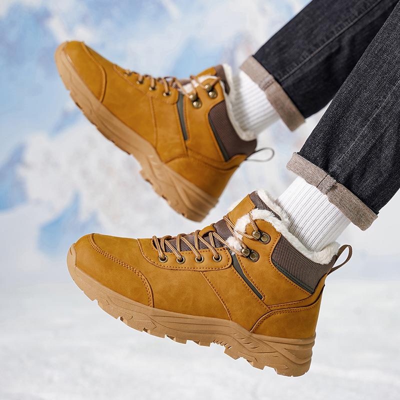 Men's Winter Snow Boots Warm Plush Casual Hiking Shoes Mountain Boots Keep Warm Casual Men's Footwear