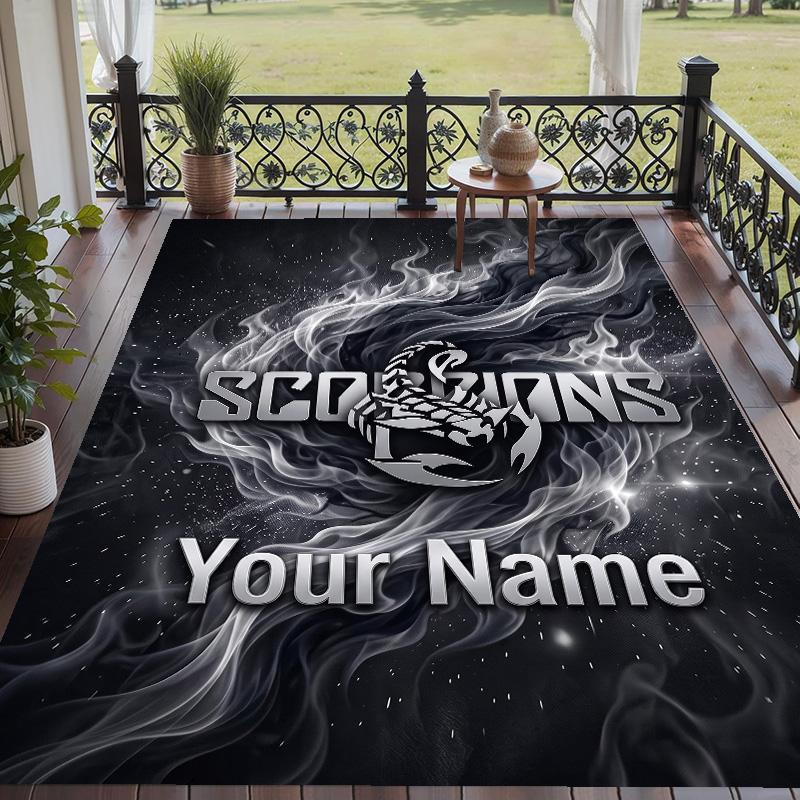 Custom Text Printed Rug Scorpions Non Slip Floor Carpet For Home Room Decor