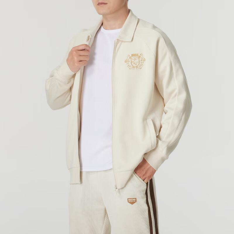 Puma Logo Embroidered Comfortable Breathable Running Jacket Unisex Jacket Off-White 630968-87