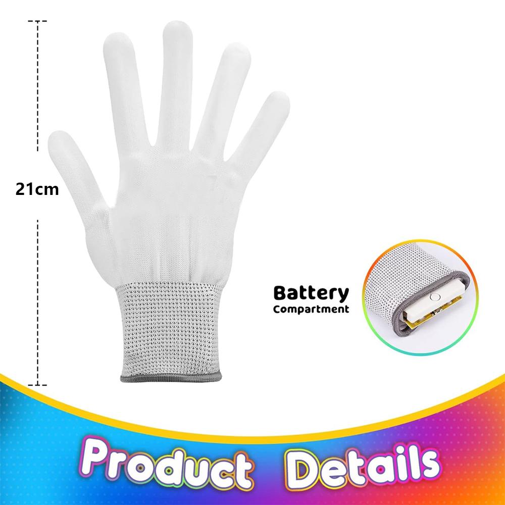 2Pair Led Gloves Light Up Gloves For Halloween Christmas Parties Supplies