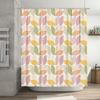 Modern Abstract Leaves Shower Curtain Waterproof Bathroom Decor