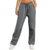 Damen-Winter-Jogginghose, einfarbig, Freizeithose, Damen-Fleece-Jogginghose, weites Bein, gerade Hose