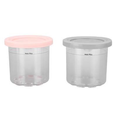 2PCS Ice Cream Pints Cup 600ml Ice Cream Container Storage Jar for Ninja NC299AMZ NC300s Grey and