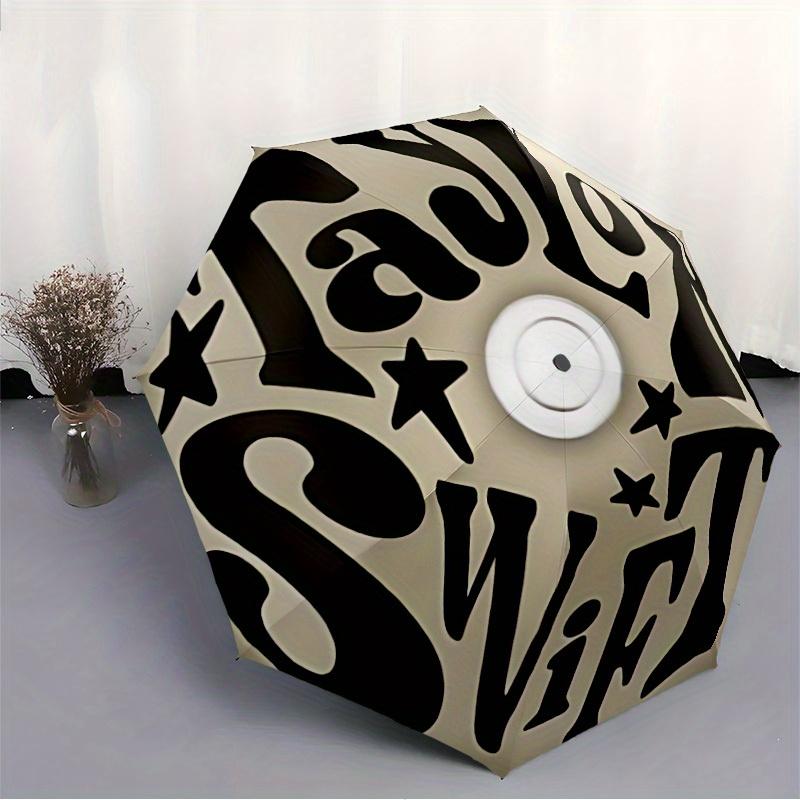 Ombrello antivento pieghevole automatico Music Star Taylor Swift con robusta struttura in ferro, ombrello da viaggio compatto portatile per tutte le stagioni Feste017