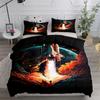 Neon Space Duvet Cover Set King Queen Double Full Twin Single Size Bed Linen Set