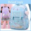 Childrens Cartoon Canvas School Backpack With Ergonomic Straps For Elementary Students