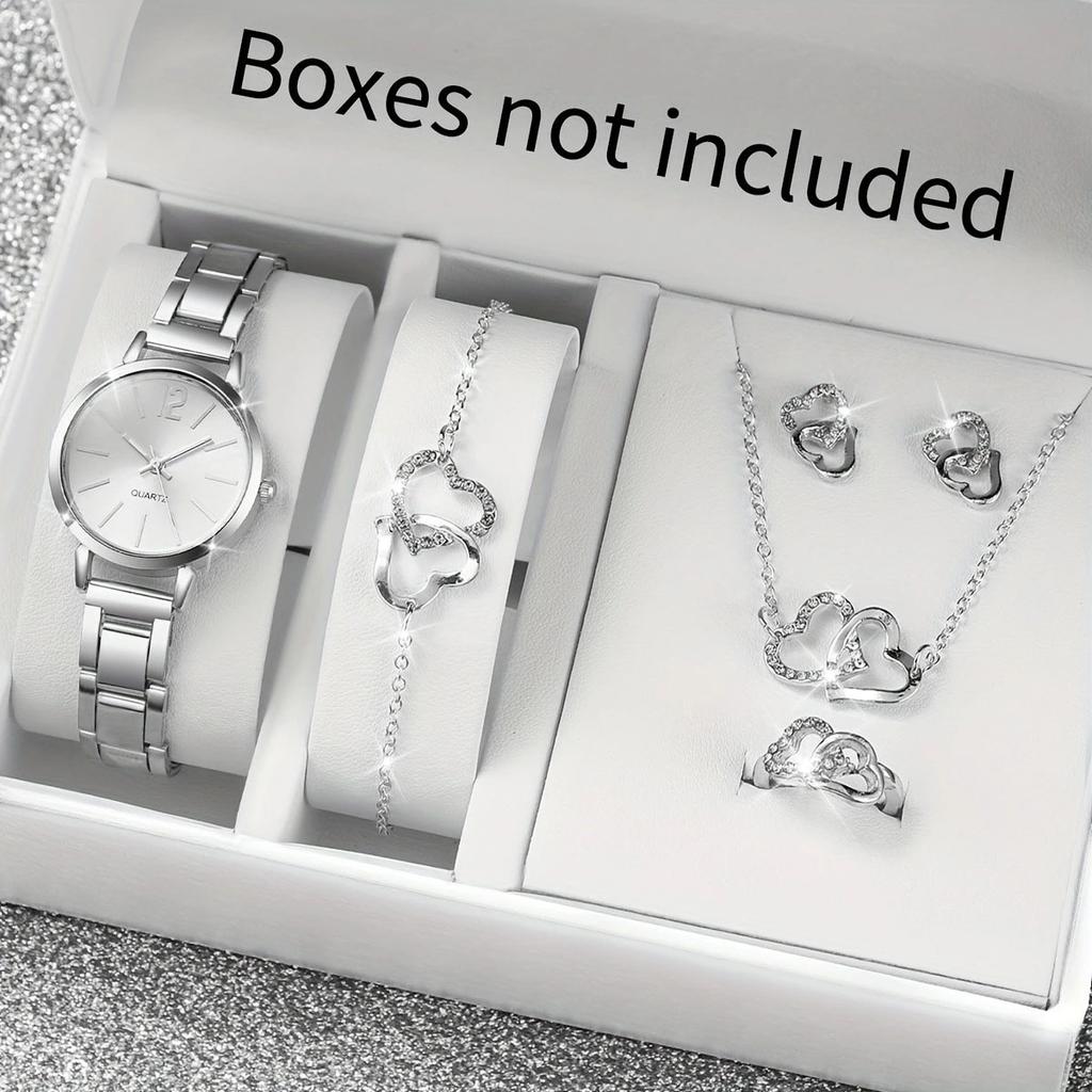 1set-Fashion Promise: Ladies' Gold Strap Quartz Watch Jewelry Set Meets Elegant Time (No Box)