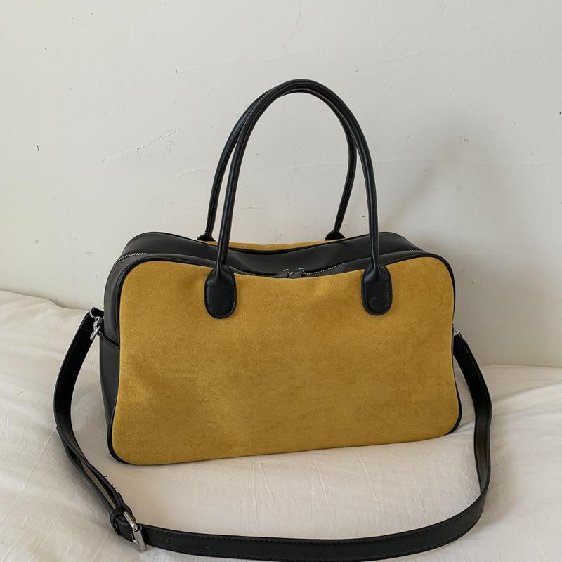 Faux Suede Solid Color High Quality Fashionable Versatile Handbag 2025 Women's Product Hot Selling Large Capacity Shoulder Bag