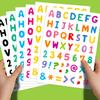 6 sztuk/opakowanie Kombinacja Cyfr Liter Symboli Kolorowe Naklejki Doodle DIY Dekoracyjne Naklejki na Kubek na Wodę Komputer
