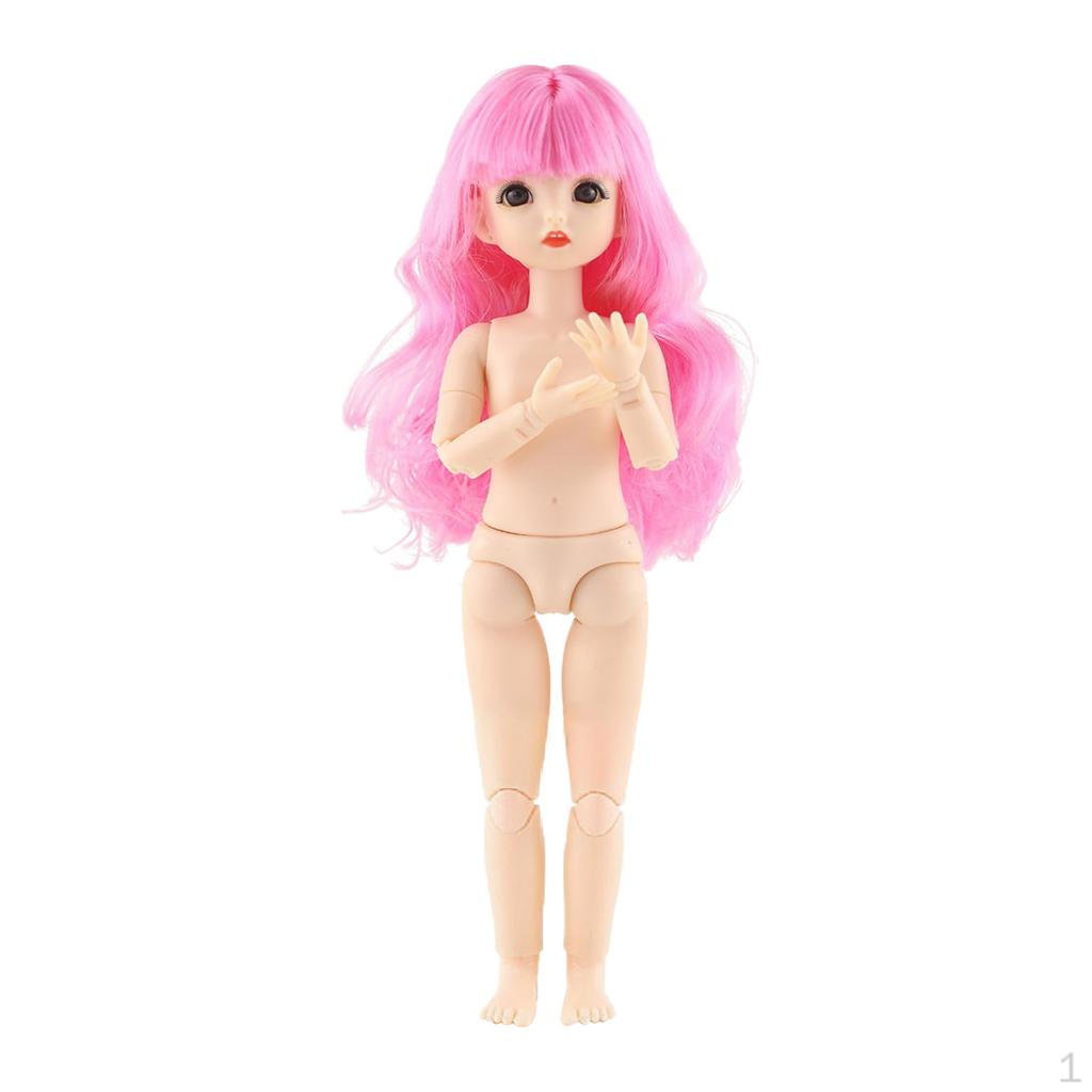 

Jointed 1/6 Girls Doll 3D Big Eyes Plastic Gift M