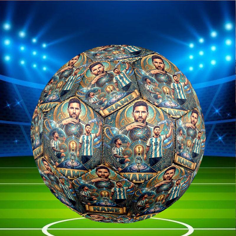 Personalisierter Leo Messi Fußball mit individuellem Namen, Größe 5, für Training & Spiel, für Teams, zum Kicken, Geschenk für Fußballfans
