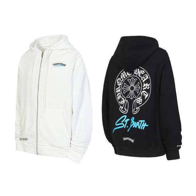 

Classic Cross-Border E-commerce Horseshoe Print Zip-Up Hoodie Jacket Large чорний