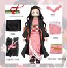 Kamado Nezuko Cosplay Halloween Costume Party Clothes Anime Kimetsu No Yaiba Outfit Wig Shoes Set
